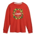 thumbnail image 1 of Instant Message - St. Patrick's Day - Lucky - Shamrocks Filled - Toddler And Youth Long Sleeve Graphic T-Shirt, 1 of 5