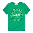 thumbnail image 1 of Instant Message - St. Patrick's Day - Lucky - Shamrocks Filled - Toddler And Youth Short Sleeve Graphic T-Shirt, 1 of 5