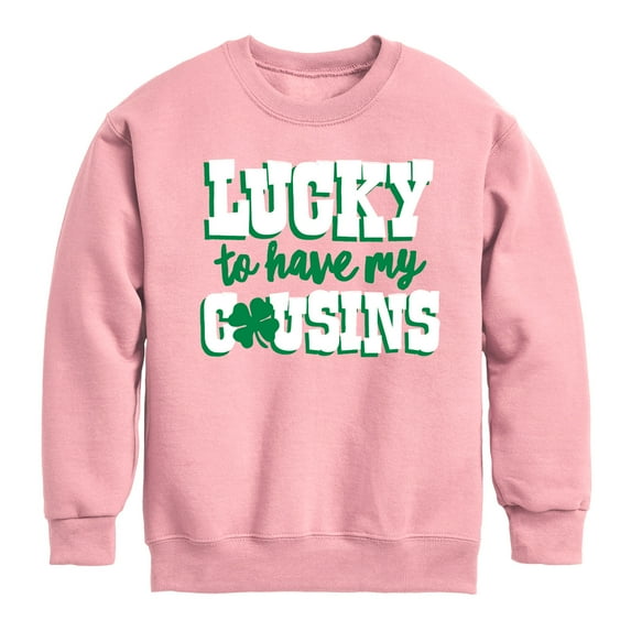 Instant Message - St. Patrick's Day - Lucky to Have My Cousins - Toddler And Youth Crewneck Fleece Sweatshirt