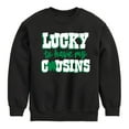 thumbnail image 1 of Instant Message - St. Patrick's Day - Lucky to Have My Cousins - Toddler And Youth Crewneck Fleece Sweatshirt, 1 of 5