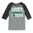 thumbnail image 1 of Instant Message - St. Patrick's Day - Lucky to Have My Cousins - Toddler And Youth Raglan Graphic T-Shirt, 1 of 5