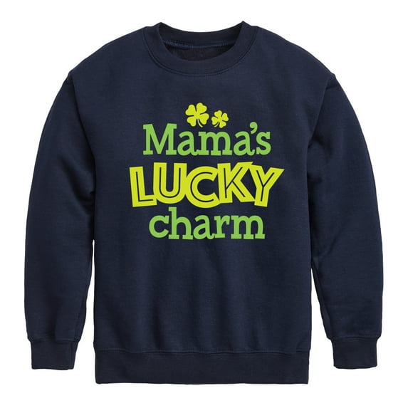 Instant Message - St. Patrick's Day - Mama's Lucky Charm - Toddler And Youth Crewneck Fleece Sweatshirt