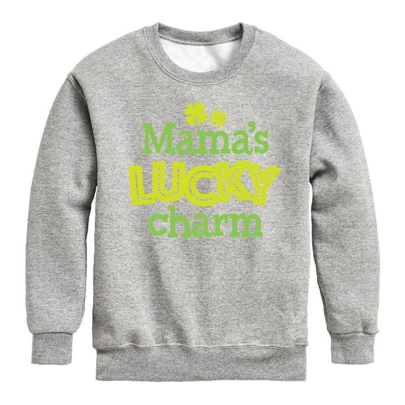 Instant Message - St. Patrick's Day - Mama's Lucky Charm - Toddler And Youth Crewneck Fleece Sweatshirt