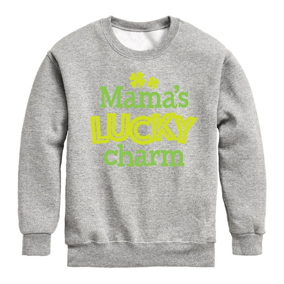 Instant Message - St. Patrick's Day - Mama's Lucky Charm - Toddler And Youth Crewneck Fleece Sweatshirt