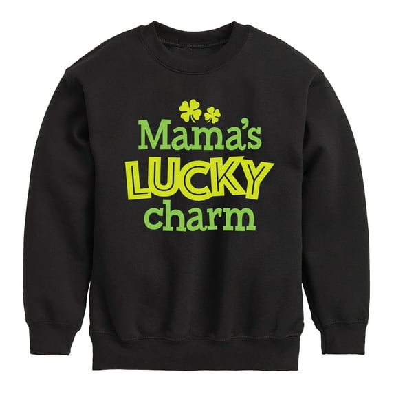 Instant Message - St. Patrick's Day - Mama's Lucky Charm - Toddler And Youth Crewneck Fleece Sweatshirt