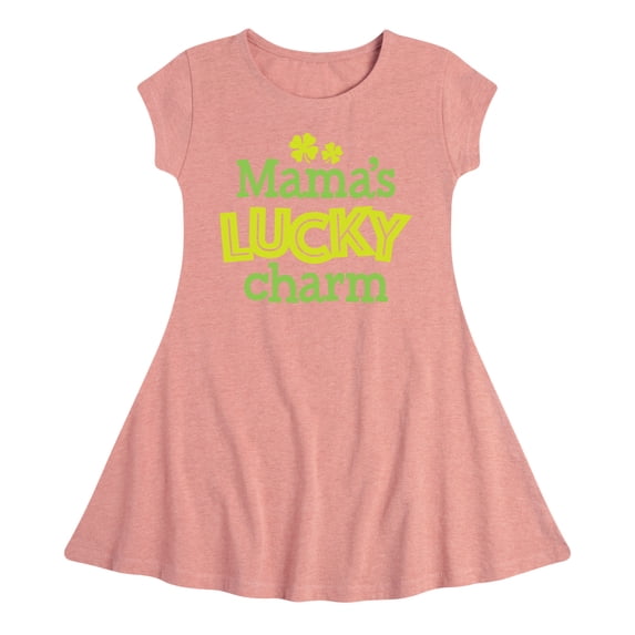 Instant Message - St. Patrick's Day - Mama's Lucky Charm - Toddler And Youth Girls Fit And Flare Dress