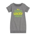 thumbnail image 1 of Instant Message - St. Patrick's Day - Mama's Lucky Charm - Toddler And Youth Girls Fleece Dress, 1 of 5