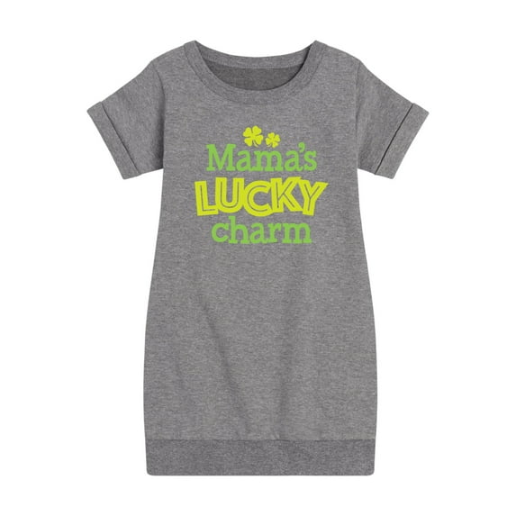 Instant Message - St. Patrick's Day - Mama's Lucky Charm - Toddler And Youth Girls Fleece Dress