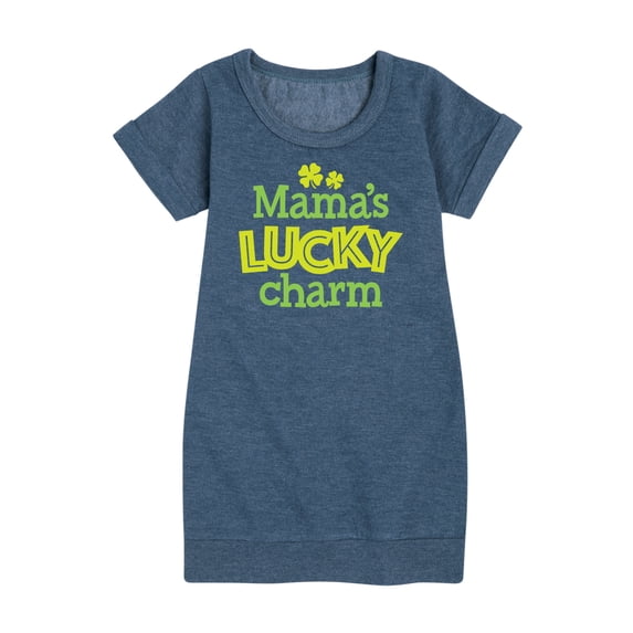 Instant Message - St. Patrick's Day - Mama's Lucky Charm - Toddler And Youth Girls Fleece Dress