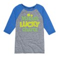 thumbnail image 1 of Instant Message - St. Patrick's Day - Mama's Lucky Charm - Toddler And Youth Raglan Graphic T-Shirt, 1 of 4