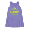 thumbnail image 1 of Instant Message - St. Patrick's Day - Mama's Lucky Charm - Toddler and Youth Girls A-line Dress, 1 of 4