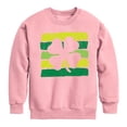 thumbnail image 1 of Instant Message - St. Patrick's Day - Outline of Shamrock - Toddler And Youth Crewneck Fleece Sweatshirt, 1 of 4