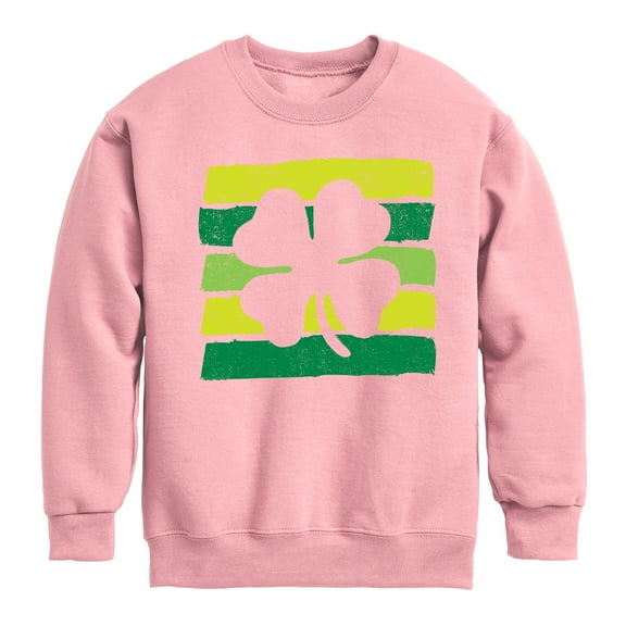 Instant Message - St. Patrick's Day - Outline of Shamrock - Toddler And Youth Crewneck Fleece Sweatshirt