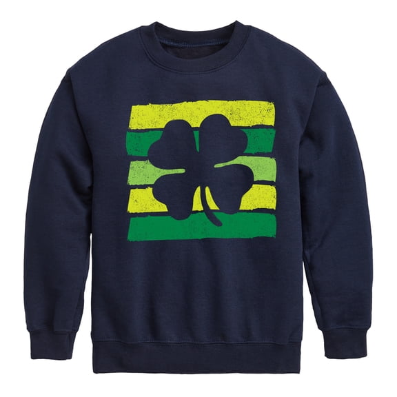 Instant Message - St. Patrick's Day - Outline of Shamrock - Toddler And Youth Crewneck Fleece Sweatshirt