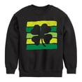 thumbnail image 1 of Instant Message - St. Patrick's Day - Outline of Shamrock - Toddler And Youth Crewneck Fleece Sweatshirt, 1 of 5