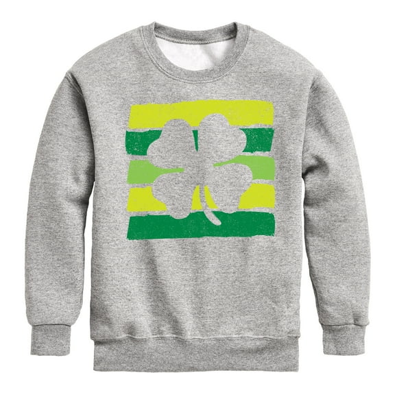Instant Message - St. Patrick's Day - Outline of Shamrock - Toddler And Youth Crewneck Fleece Sweatshirt