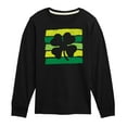 thumbnail image 1 of Instant Message - St. Patrick's Day - Outline of Shamrock - Toddler And Youth Long Sleeve Graphic T-Shirt, 1 of 5