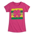 thumbnail image 1 of Instant Message - St. Patrick's Day - Outlined Shamrock - Toddler And Youth Girls Short Sleeve Graphic T-Shirt, 1 of 5