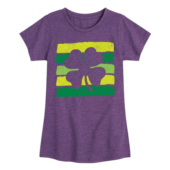 Instant Message - St. Patrick's Day - Outlined Shamrock - Toddler And Youth Girls Short Sleeve Graphic T-Shirt