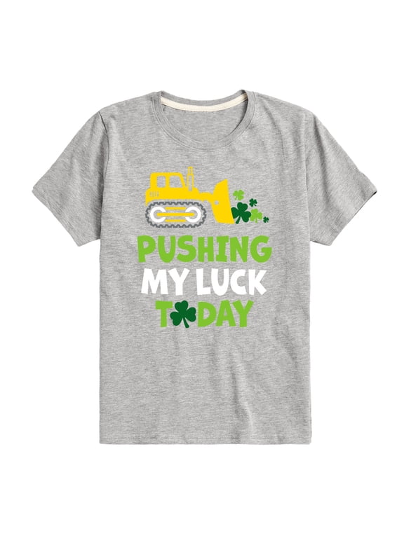- St. Patrick's Day Pushing My Luck Today Boys' Short Sleeve Graphic T-Shirt