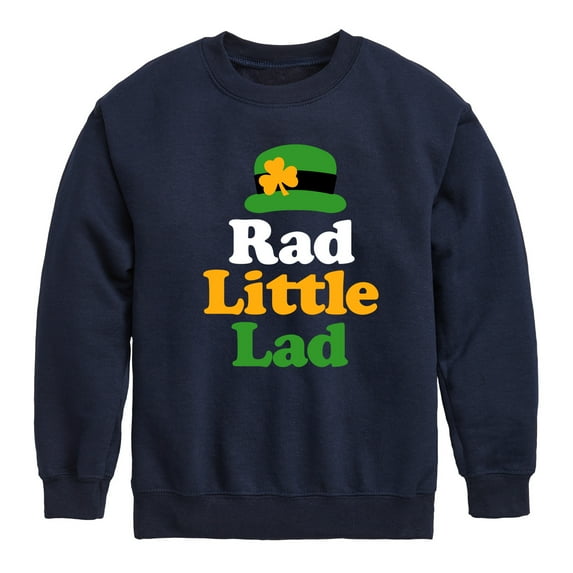 Instant Message - St. Patrick's Day - Rad Little Lad - Toddler And Youth Crewneck Fleece Sweatshirt