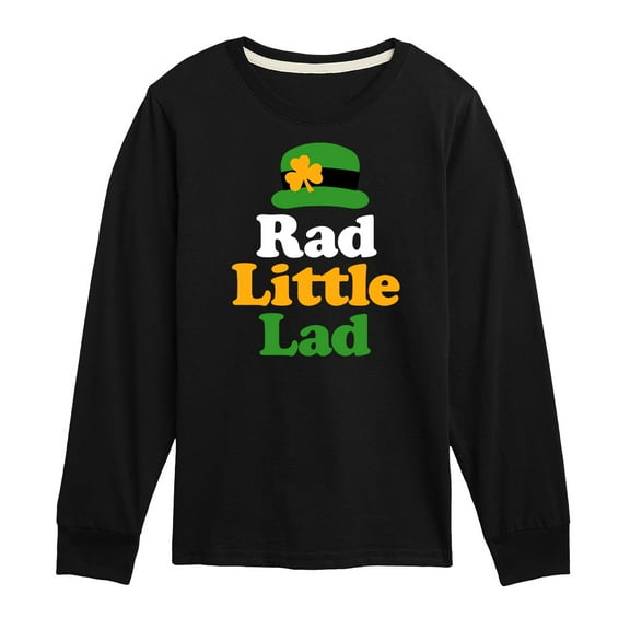 Instant Message - St. Patrick's Day - Rad Little Lad - Toddler And Youth Long Sleeve Graphic T-Shirt