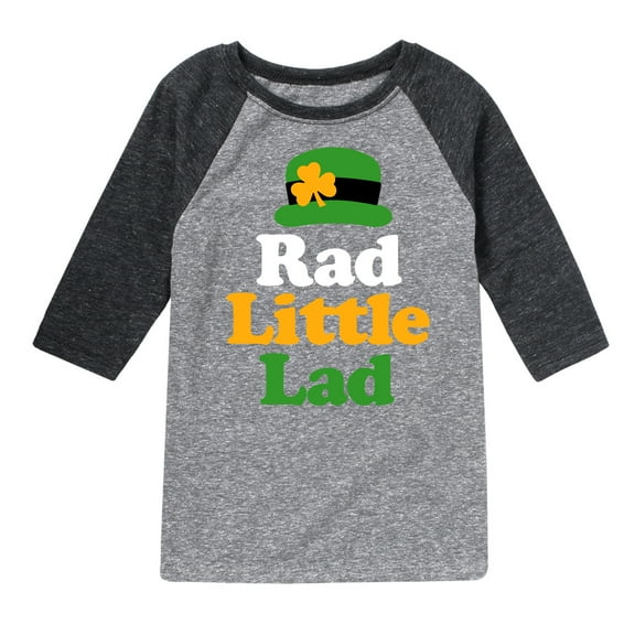 Instant Message - St. Patrick's Day - Rad Little Lad - Toddler And Youth Raglan Graphic T-Shirt
