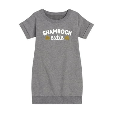 Instant Message - St. Patrick's Day - Shamrock Cuties with Sparkle Shamrocks - Toddler And Youth Girls Fleece Dress