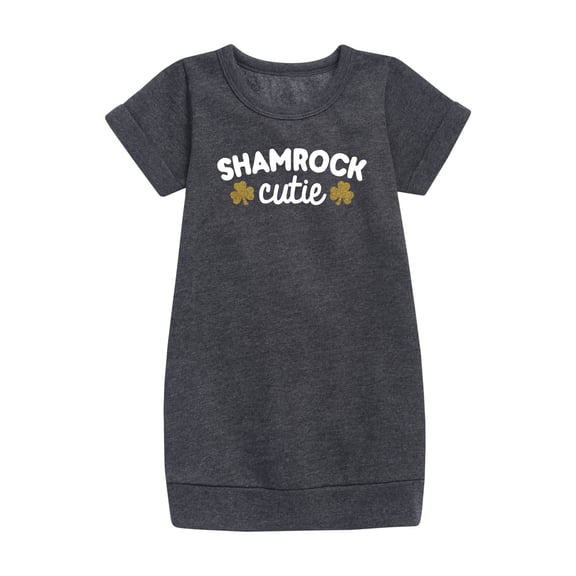 Instant Message - St. Patrick's Day - Shamrock Cuties with Sparkle Shamrocks - Toddler And Youth Girls Fleece Dress
