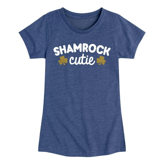 Instant Message - St. Patrick's Day - Shamrock Cuties with Sparkle Shamrocks - Toddler And Youth Girls Short Sleeve Graphic T-Shirt