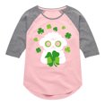 thumbnail image 1 of Instant Message - St. Patrick's Day - Sheep Holding a Shamrock - Toddler And Youth Girls Raglan Graphic T-Shirt, 1 of 5