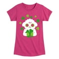 thumbnail image 1 of Instant Message - St. Patrick's Day - Sheep Holding a Shamrock - Toddler And Youth Girls Short Sleeve Graphic T-Shirt, 1 of 5