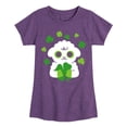 thumbnail image 1 of Instant Message - St. Patrick's Day - Sheep Holding a Shamrock - Toddler And Youth Girls Short Sleeve Graphic T-Shirt, 1 of 5