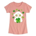 thumbnail image 1 of Instant Message - St. Patrick's Day - Sheep Holding a Shamrock - Toddler And Youth Girls Short Sleeve Graphic T-Shirt, 1 of 5
