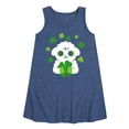 thumbnail image 1 of Instant Message - St. Patrick's Day - Sheep Holding a Shamrock - Toddler and Youth Girls A-line Dress, 1 of 5