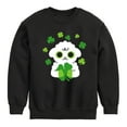 thumbnail image 1 of Instant Message - St. Patrick's Day - Sheep Hugging Clovers - Toddler And Youth Crewneck Fleece Sweatshirt, 1 of 5