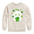 thumbnail image 1 of Instant Message - St. Patrick's Day - Sheep Hugging Clovers - Toddler And Youth Crewneck Fleece Sweatshirt, 1 of 5