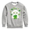 thumbnail image 1 of Instant Message - St. Patrick's Day - Sheep Hugging Clovers - Toddler And Youth Crewneck Fleece Sweatshirt, 1 of 5