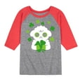 thumbnail image 1 of Instant Message - St. Patrick's Day - Sheep Hugging Clovers - Toddler And Youth Raglan Graphic T-Shirt, 1 of 1