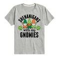 thumbnail image 1 of Instant Message - St. Patrick's Day - Shenanigans with my Gnomies - Toddler And Youth Short Sleeve Graphic T-Shirt, 1 of 5