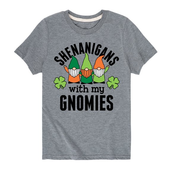 Instant Message - St. Patrick's Day - Shenanigans with my Gnomies - Toddler And Youth Short Sleeve Graphic T-Shirt