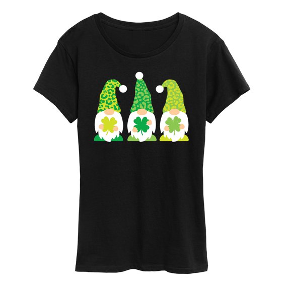 Instant Message - St Patricks Day Gnomes - Women's Short Sleeve Graphic T-Shirt