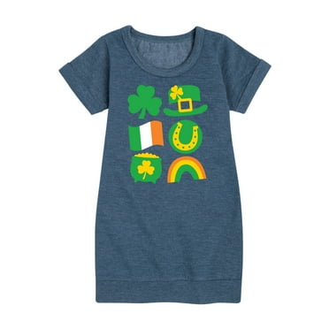 Instant Message - St. Patricks Icon   - Toddler & Youth Girls Fleece Dress
