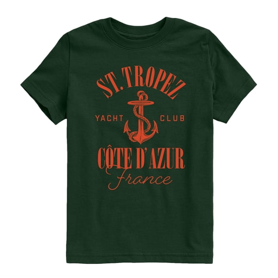 Instant Message - St Tropez Yacht Club - Youth Boys Short Sleeve Graphic T-Shirt