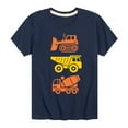 thumbnail image 1 of Instant Message - Stacked Construction Vehicles - Toddler And Youth Short Sleeve T-Shirt, 1 of 5