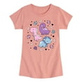 thumbnail image 1 of Instant Message - Stacked Girly Dinos - Toddler And Youth Girls Short Sleeve Graphic T-Shirt, 1 of 6