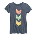 thumbnail image 1 of Instant Message - Stacked Patterned Chickens - Women's Short Sleeve Graphic T-shirt, 1 of 5