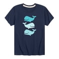 thumbnail image 1 of Instant Message - Stacked Patterned Whales - Toddler And Youth Short Sleeve Graphic T-Shirt, 1 of 6