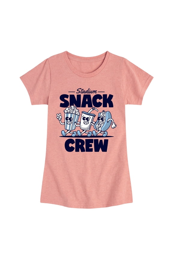 - Stadium Snack Crew Retro Mascots Fitted Short Sleeve Graphic T-Shirt