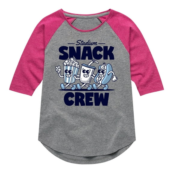 Instant Message - Stadium Snack Crew - Girls Shirt Tail Raglan